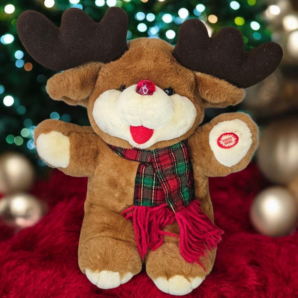DanDee Tickle Wiggle Christmas‎ Holiday Reindeer Rudolph Plush Laughs WORKS